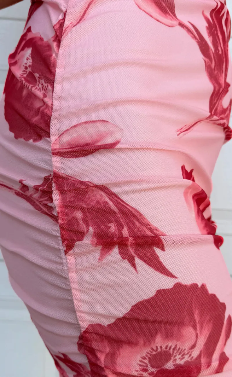 Hot Kjole - Sophia Mesh - Rosy Flower Kjoler