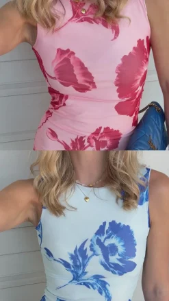 Hot Kjole - Sophia Mesh - Rosy Flower Kjoler