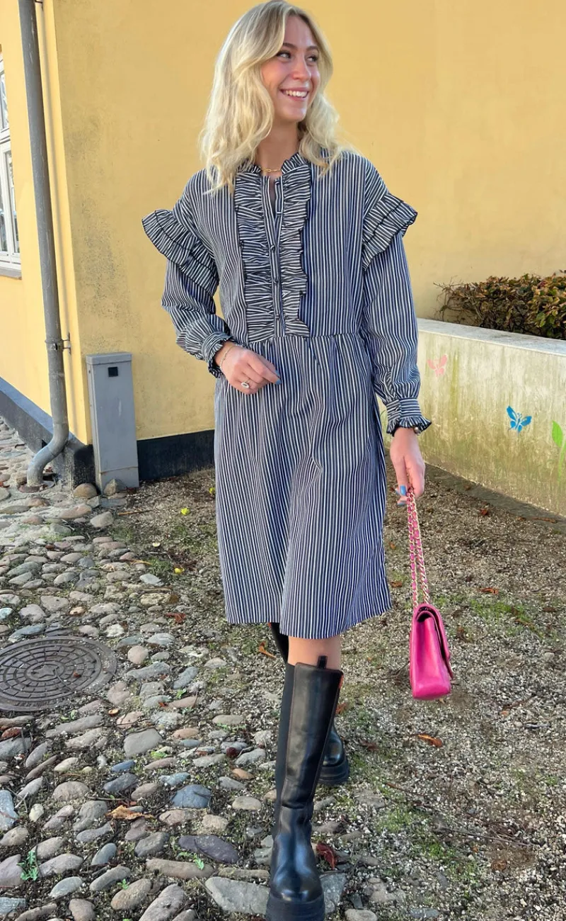 Sale Kjole - Emilie - Black Striped Kjoler