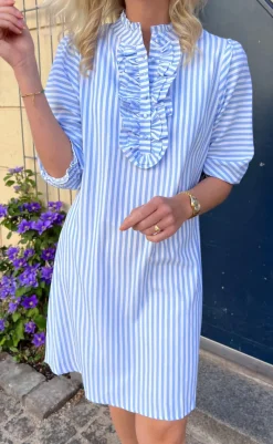 Online Kjole - Camilla - Blue/White Stripe Kjoler