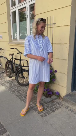 Online Kjole - Camilla - Blue/White Stripe Kjoler