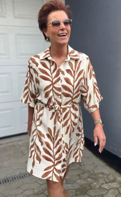 Kjole - Liana - Brown Leaf Kjoler|Striktrøjer & Sweat