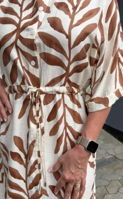 Kjole - Liana - Brown Leaf Kjoler|Striktrøjer & Sweat