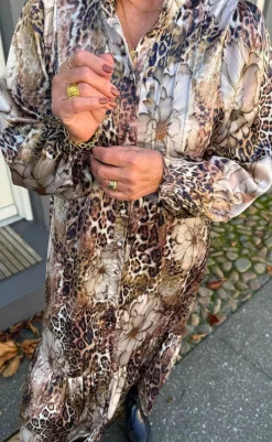 Outlet Kjole - Aida - Leopard / Flower Kjoler