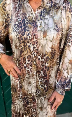 Outlet Kjole - Aida - Leopard / Flower Kjoler