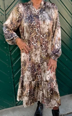 Outlet Kjole - Aida - Leopard / Flower Kjoler