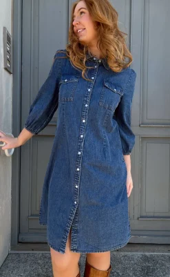 Outlet Kjole - Detina - Stormy Blue Kjoler