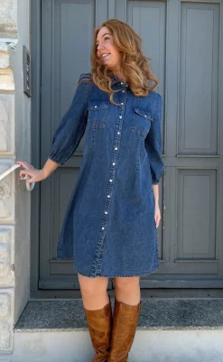 Outlet Kjole - Detina - Stormy Blue Kjoler