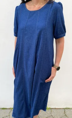 Kjole - Daniella Denim - Denim Blue W. White Stitches Kjoler