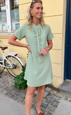 New Kjole - Flora - Dusty Green Kjoler