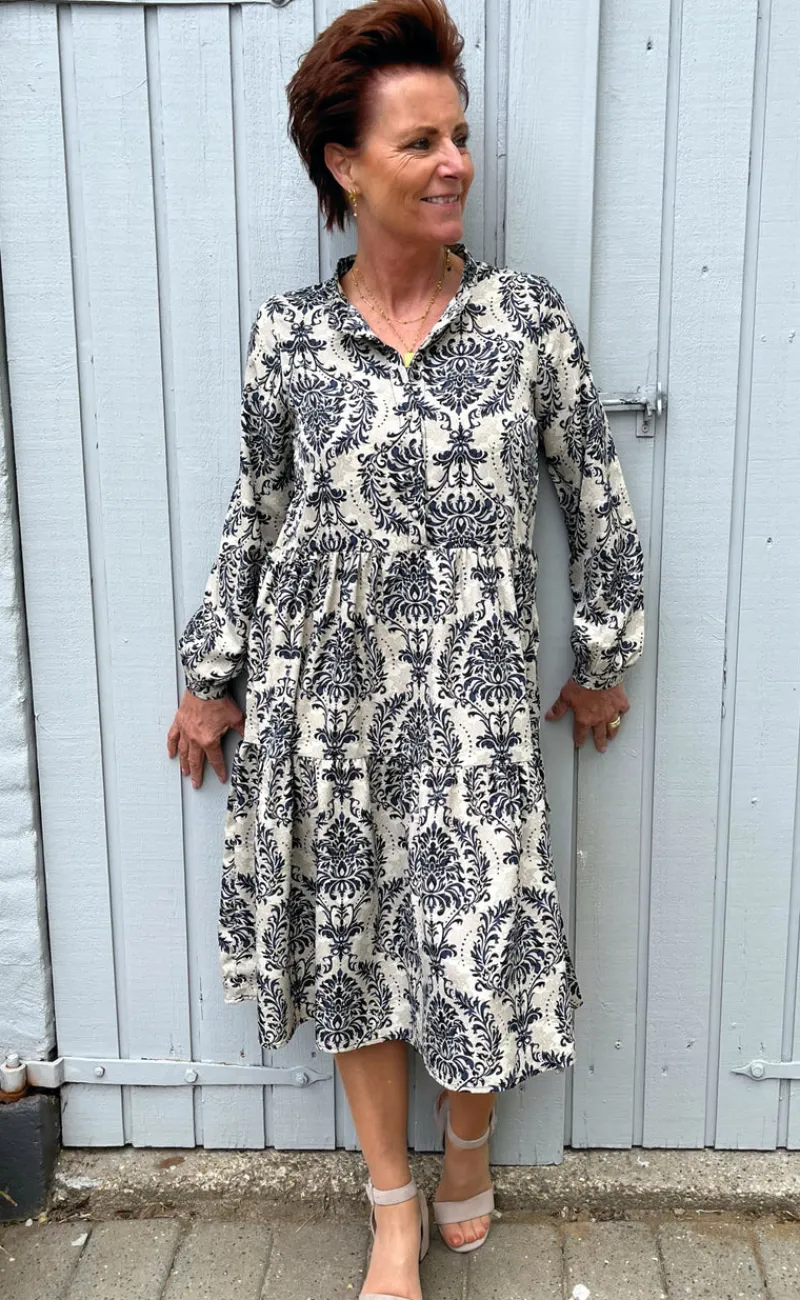 New Kjole - Maiken - Creme / Blue Paisley Kjoler