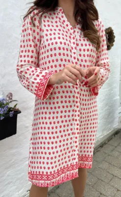 Clearance Kjole - Katia - White/Red Kjoler