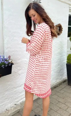 Clearance Kjole - Katia - White/Red Kjoler