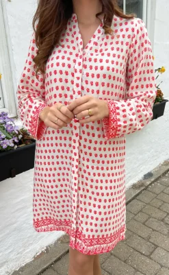 Clearance Kjole - Katia - White/Red Kjoler