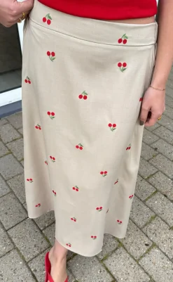 Sale Nederdel - Naja - Sand W. Cherries Nederdele