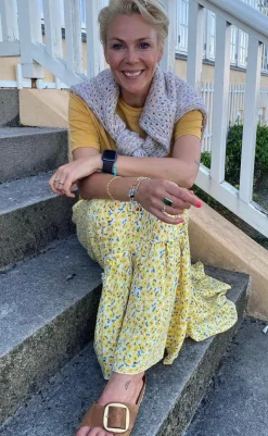 Sale Nederdel - Hanna - Yellow Flower Nederdele