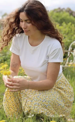 Sale Nederdel - Hanna - Yellow Flower Nederdele