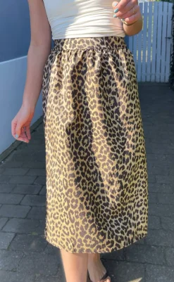 Outlet Nederdel - Patricia - Shiny Leopard Nederdele