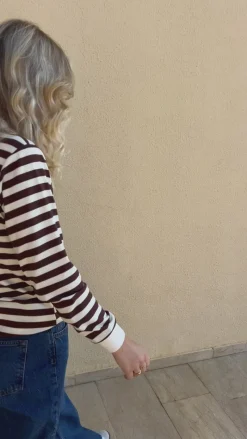 Online Polo / Bluse - Pamela - Brown Striped Bluser