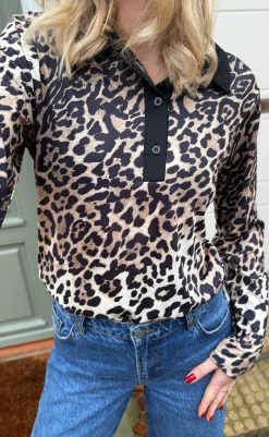 Hot Polo / Bluse - Amira - Leopard Bluser