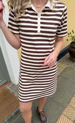 Polo Kjole - Pamela - Brown Striped Kjoler