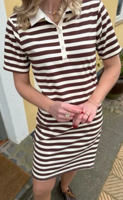 Polo Kjole - Pamela - Brown Striped Kjoler