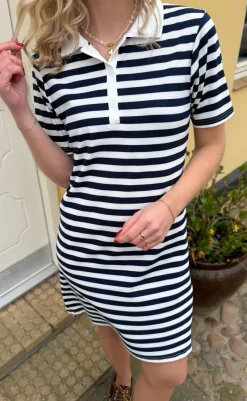 Sale Polo Kjole - Pamela - Navy Striped Kjoler