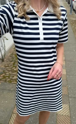 Sale Polo Kjole - Pamela - Navy Striped Kjoler