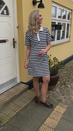 Sale Polo Kjole - Pamela - Navy Striped Kjoler