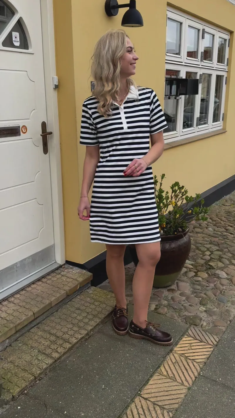 Sale Polo Kjole - Pamela - Navy Striped Kjoler