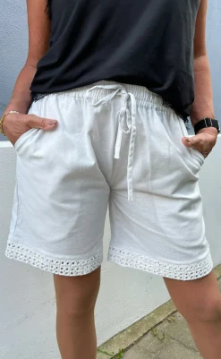 Outlet Shorts - Sandy Linen - Off White Shorts