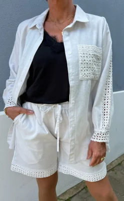 Outlet Shorts - Sandy Linen - Off White Shorts