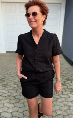 Shorts - Catja - Black Broderie Anglaise Shorts