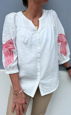 Best Skjorte - Milly - White W. Pink Bows Skjorter