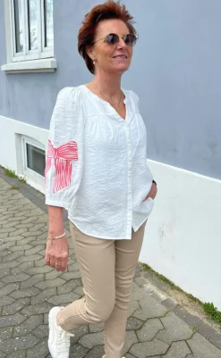 Best Skjorte - Milly - White W. Pink Bows Skjorter