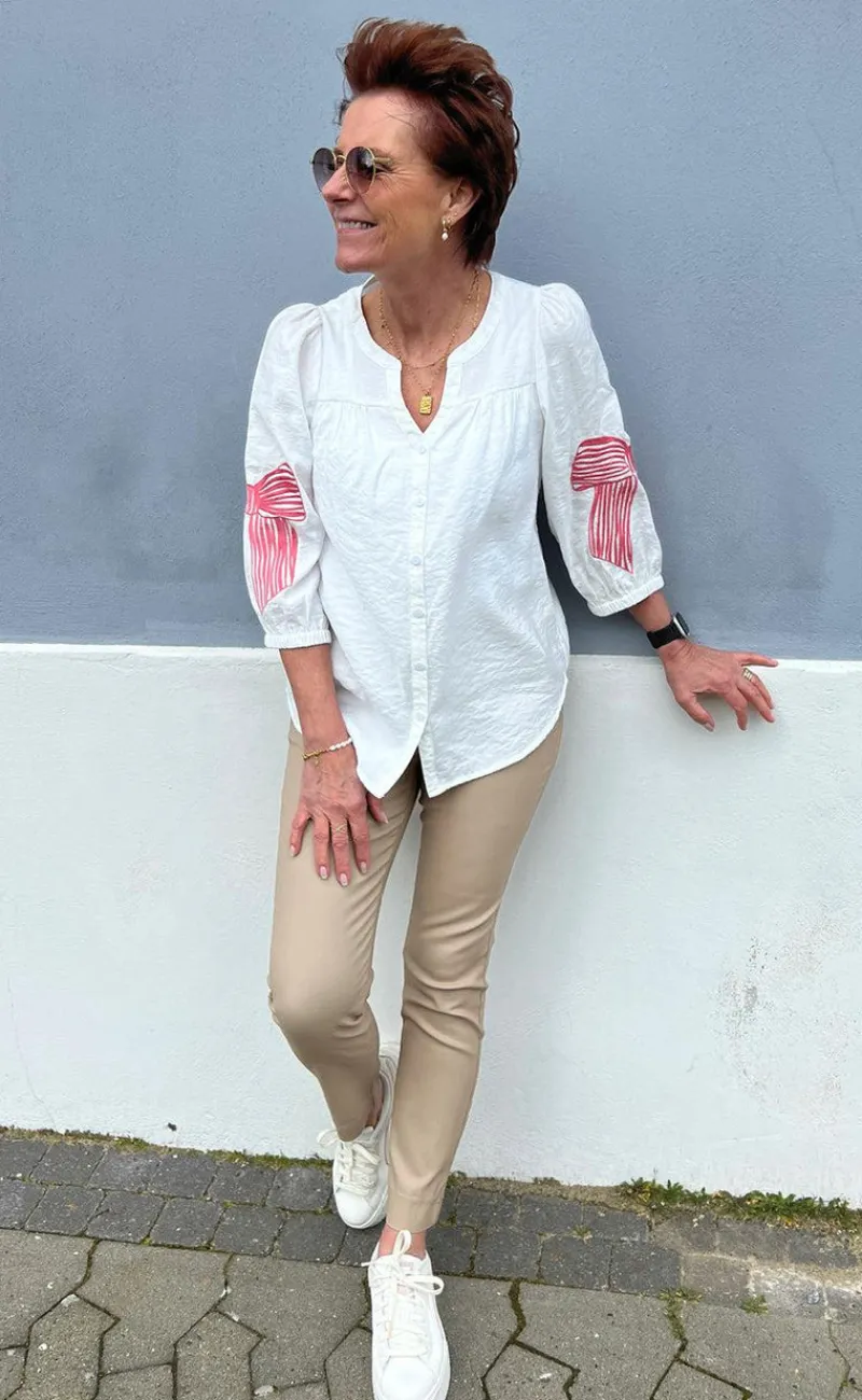Best Skjorte - Milly - White W. Pink Bows Skjorter