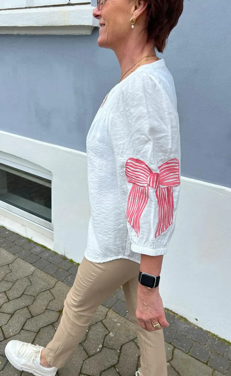 Best Skjorte - Milly - White W. Pink Bows Skjorter