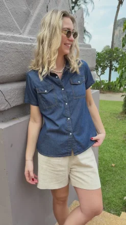 Sale Skjorte - Detia Summer - Denim Blue Skjorter