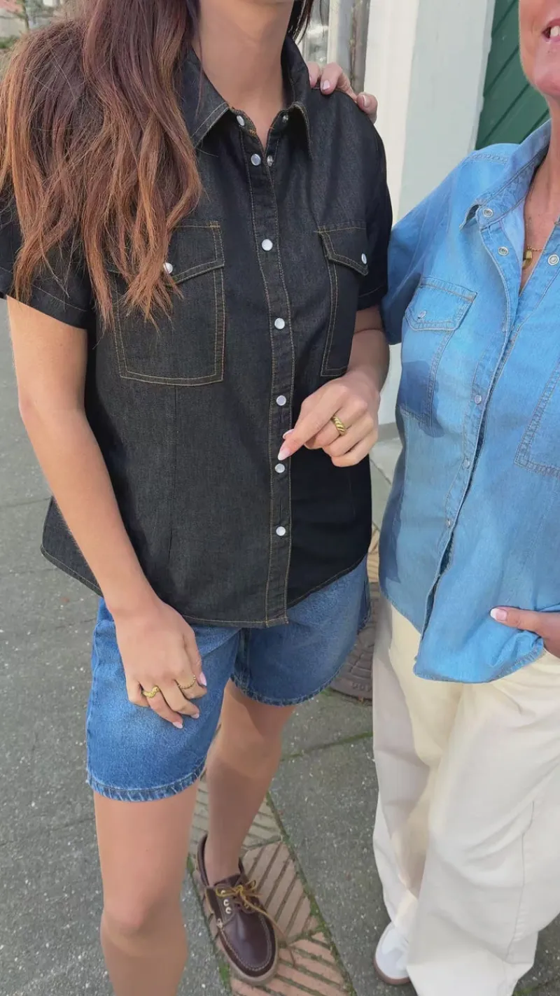 Outlet Skjorte - Detia Summer - Black Denim Skjorter