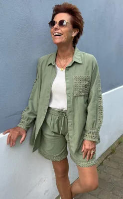 Clearance Skjorte - Sandy Linen - Army Green Skjorter