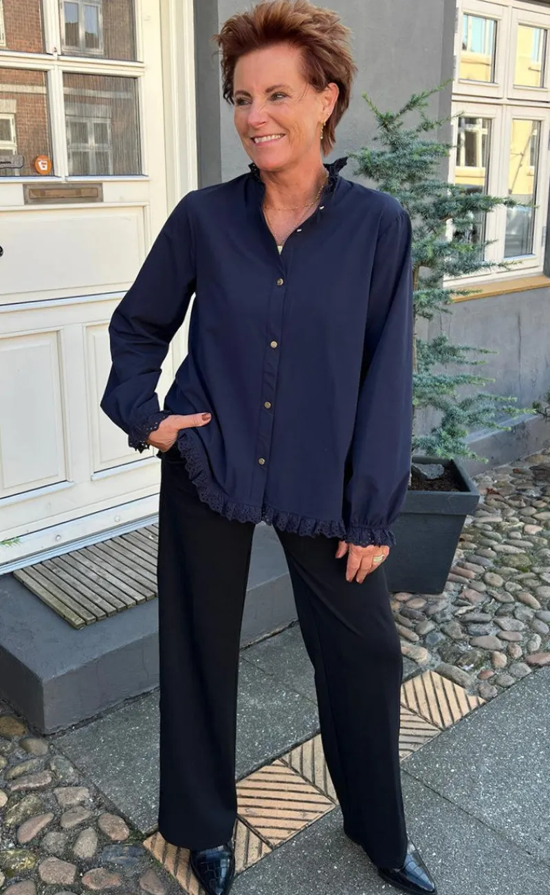 Discount Skjorte - Annali - Navy Blue Skjorter