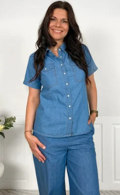 Outlet Skjorte - Detia Summer - Light Blue Denim Skjorter
