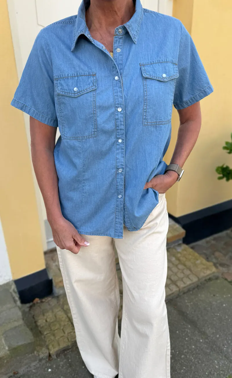 Outlet Skjorte - Detia Summer - Light Blue Denim Skjorter