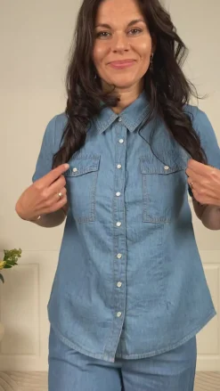 Outlet Skjorte - Detia Summer - Light Blue Denim Skjorter