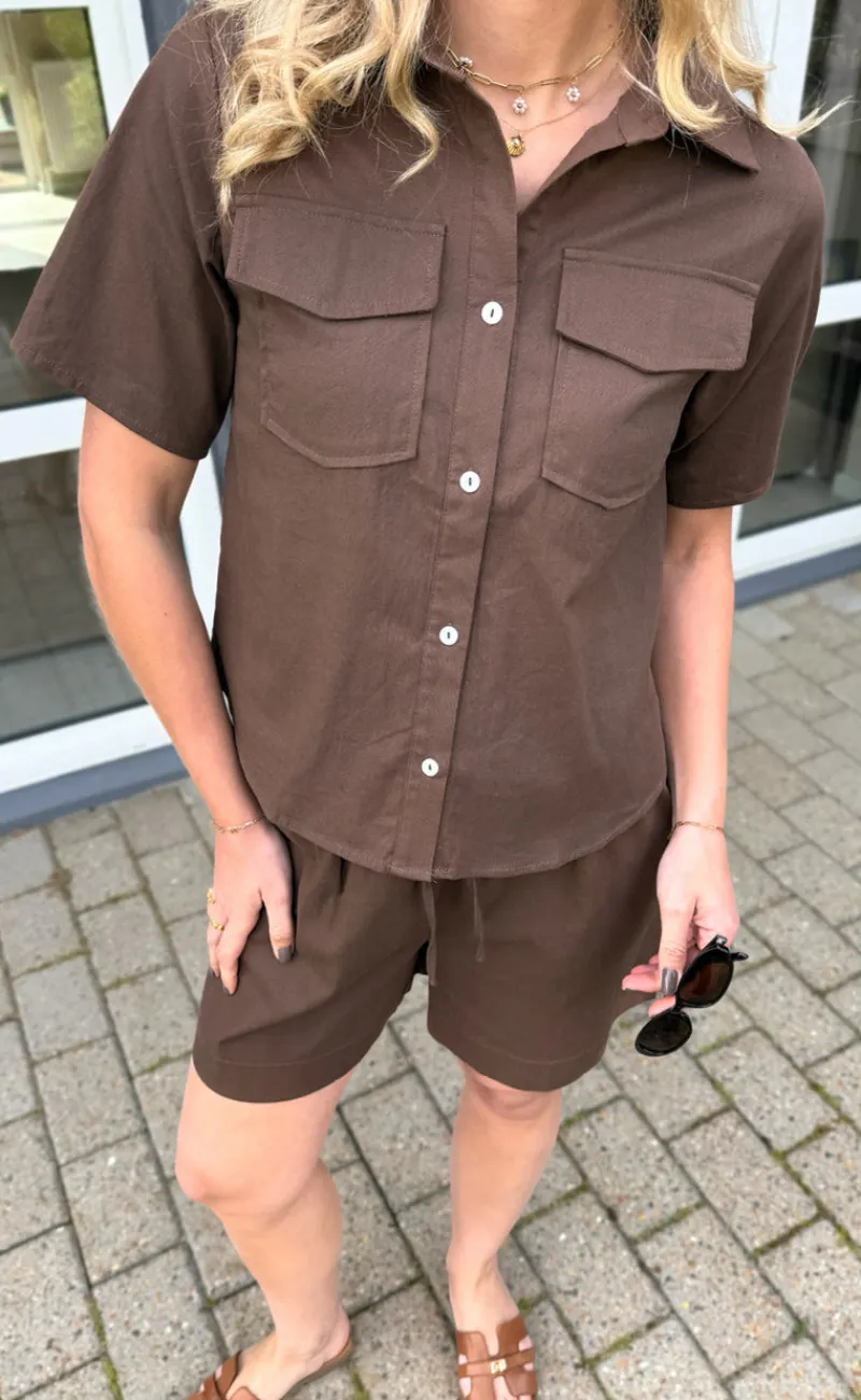 Sale Skjorte - Amalie SL - Chocolate Brown Skjorter