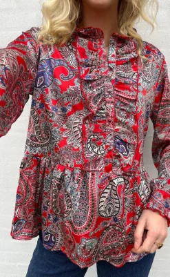Sale Skjorte - Evie - Red Paisley Skjorter
