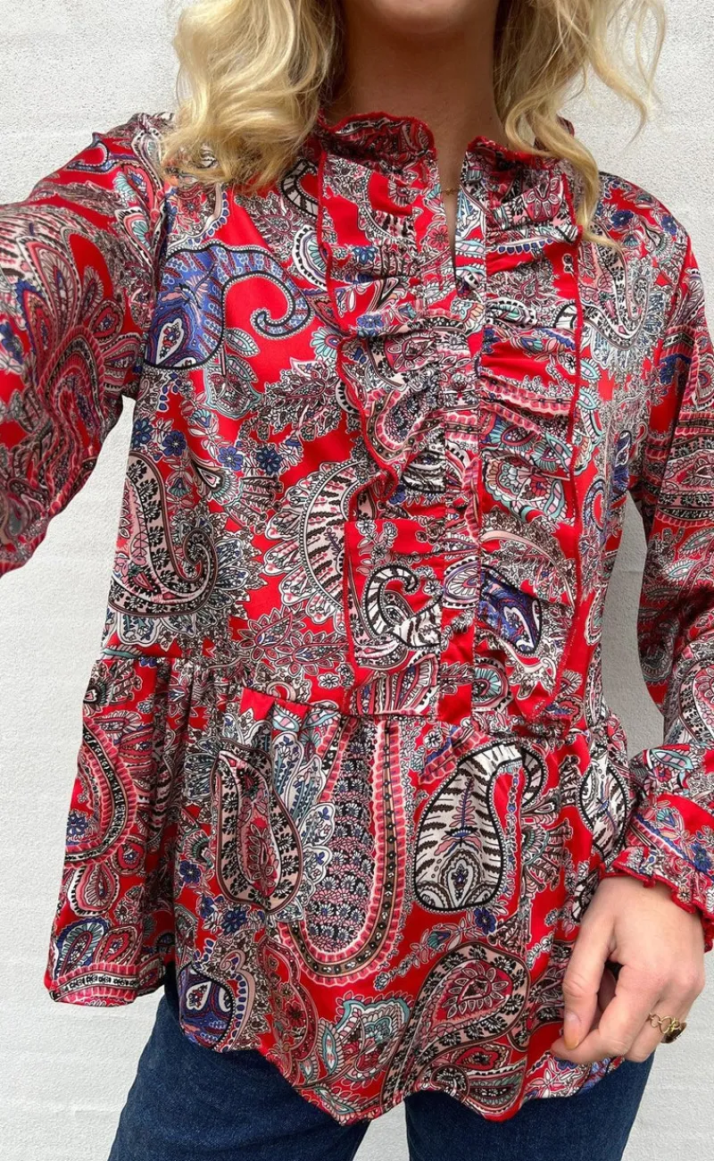 Sale Skjorte - Evie - Red Paisley Skjorter