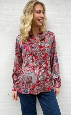 Sale Skjorte - Evie - Red Paisley Skjorter