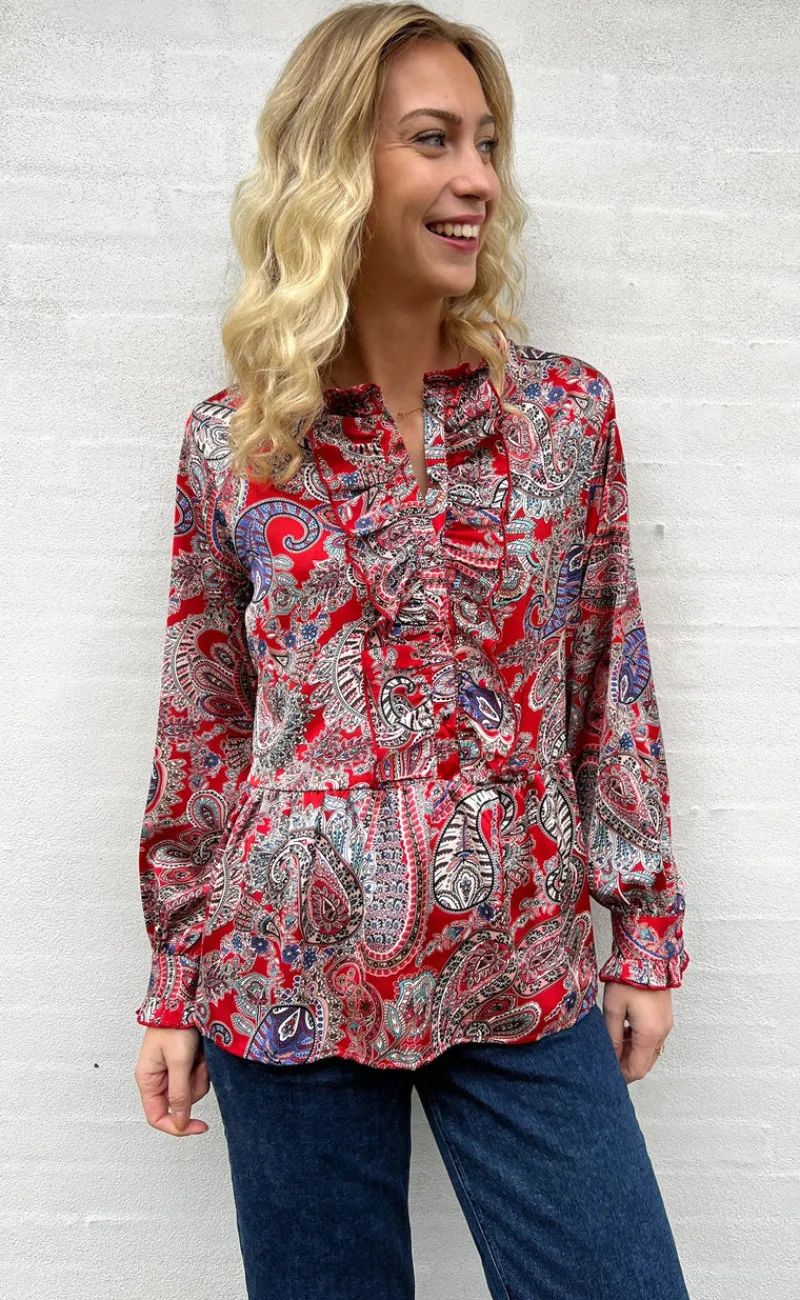 Sale Skjorte - Evie - Red Paisley Skjorter