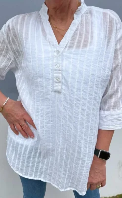 Discount Skjorte - Simona - White Lurex Skjorter